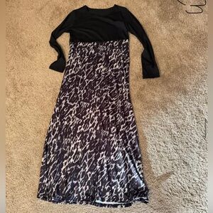 Black and Gray Leopard Print Dress